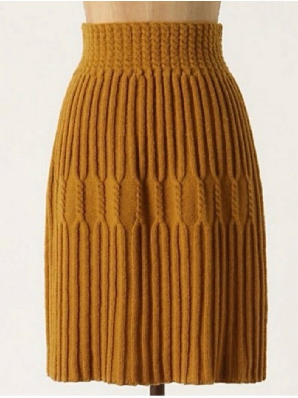Anthropologie Far Away From Close Bellevue Ribbed Cable Knit Skirt